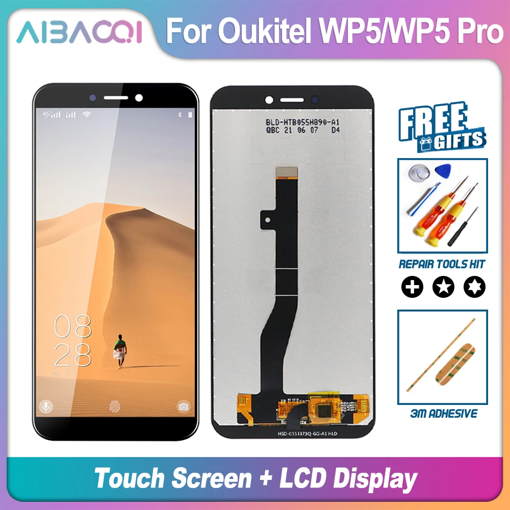 Сменный ЖК-дисплей AiBaoQi для Oukitel WP5/WP5 Pro 5 дюйма сенсорный экран + 1440x72 0 Android 9 |