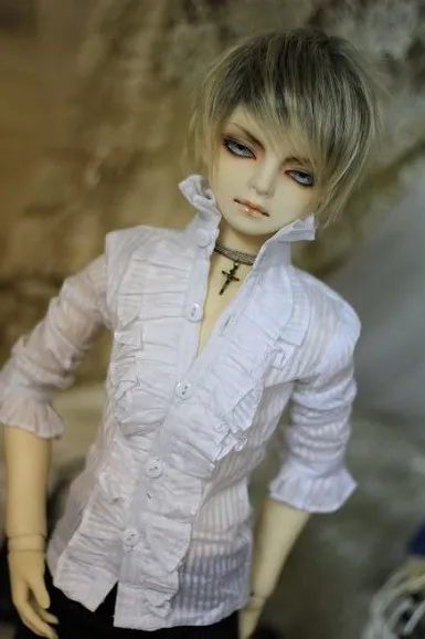 Рубашка кружевная белая плиссированная для шарнирной куклы 1/4/1/3 | Игрушки и хобби