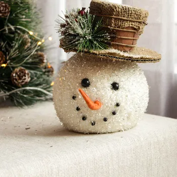 

Snowman Christmas Tree Topper Decoration Holiday Tree Ornament Festive Decor Xmas Tree Decors Table Decor Natal Snowman with Hat