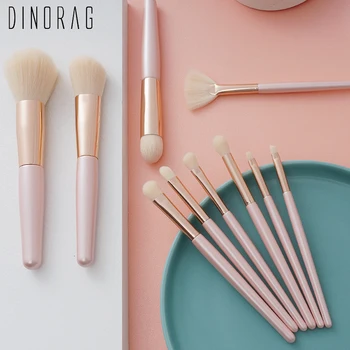 

Dinorag 10Pcs Makeup Brush Set Fan Shaped Eyeshadow Brush Loose Powder Blush Brush Foundation Brush Cosmetic Beauty Tool