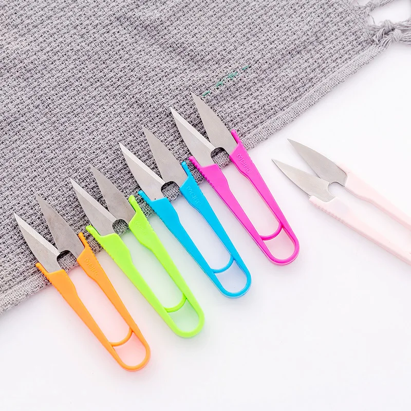 

Manufacturers Direct Selling U-Shaped Color Handle Connecter Scissors Cross Stitch Scissors Home Scissors Multi-Purpose Small Sh