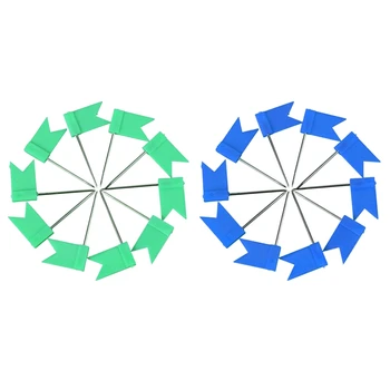 

200 Flag Shape Map Pins Cork Notice Board Drawing Pins Push Pin Blue & Green