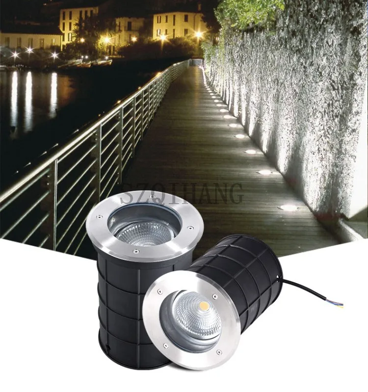 Led ao ar Ângulo Ajustável Subterrânea 10w 20 30 Livre Chão Jardim Caminho Quintal Enterrado Ac85-265v Cob Luz 1 Lâmpadas subterrâneas