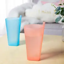 Taza de agua con pajita para niños, vaso de plástico multifuncional, para la escuela