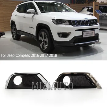 

front fog lights covers frame For Jeep Compass 2016 2017 2018 headlights fog lamps cover headlight foglight frames