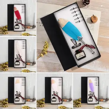 

Metal Quill Pen Feather Dip Pen Retro Beautiful Birthday Office Desktop Valentine'S Day Quill Sets Pen Accessories Collection