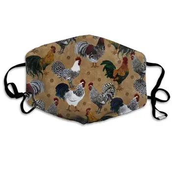 

Mouth Mask Chicken and Rooster Print Print Masks - Breathable Adjustable Windproof Mouth-Muffle, Camping Running for Women and