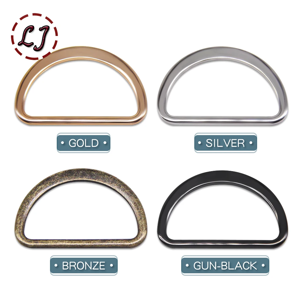 Metal D Ring Buckle 20pcs/lot 15mm/20mm/25mm/30mm/40mm silver black bronze gold type D ring Connection alloy metal shoes bags
