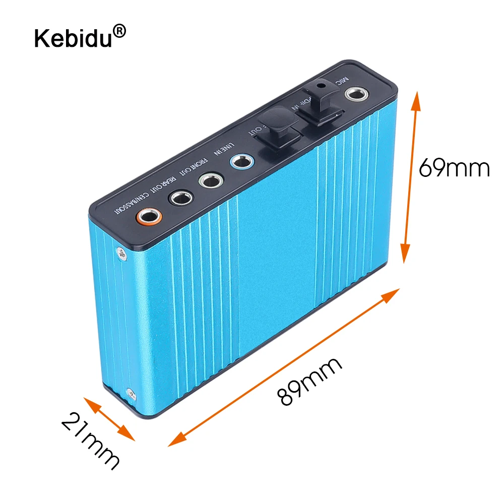 Звуковая карта kebidu USB 6 каналов 5 1 оптических волокон внешняя аудиокарта