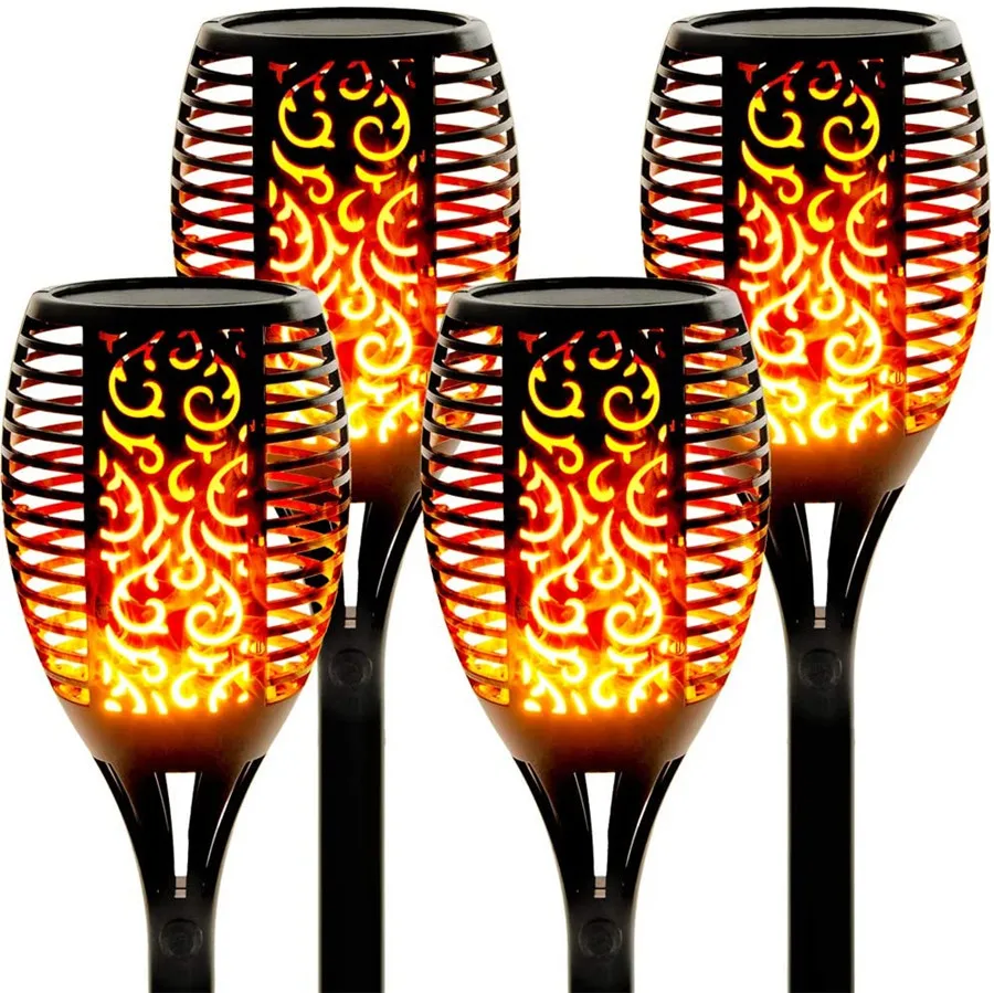 US $15.97 96 LED Waterproof Flickering Flame Solar Torch Light Outdoor Garden Pathway Lawn Lamps Landscape Solar Dancing Flame Light