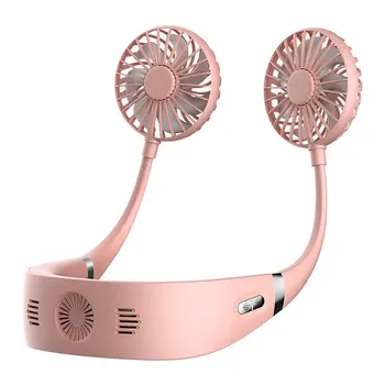 

Portable Cool Airco Lazy Sports Halter Fan 2 Fans Mini Hanging Neck Fan USB Rechargeable Cover Halter Cooling Fan