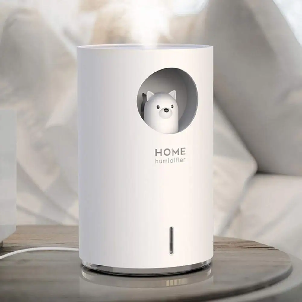 900ML Cute Pet Air Humidifier DC5V Aroma Air Oil Diffuser Ultrasonic Cool Mist Romantic Color LED Lamp Home Appliances USB Humid