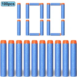 Foam Toy Gun Soft Bullet Refill Darts - Pack of 100/50 (7.2cm) (100 PCS Sky blue)