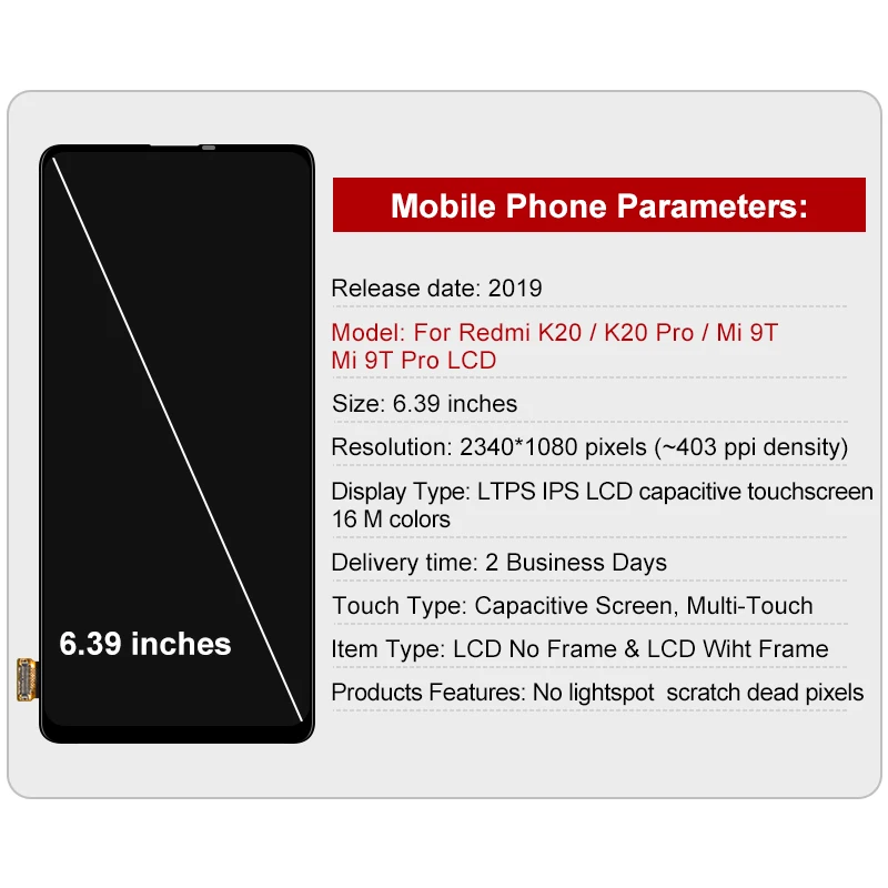 Super Amoled For Xiaomi 9T Mi 9T Pro LCD Display