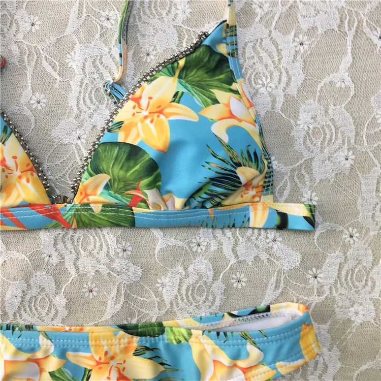 Print Bikini 2020 Swimwear Women Swimsuit Push Up Biquini Micro Sexy Bikinis Set Bathing Suit Female Retro Floral Beachwear