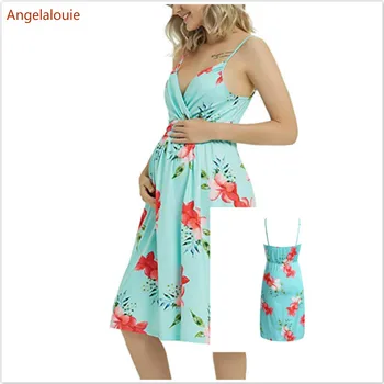 

Maternity Women Dress Pregnancy DressesMaternity Mama Clothes Flattering Side Ruching breastfeeding bra Pregnant Womens Clothing