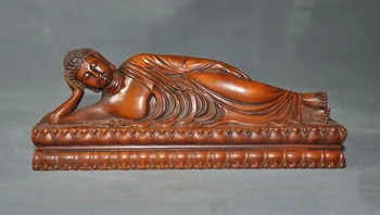 

wedding decoration Tibet Buddhism Boxwood Wood Hand carved sleep Sakyamuni Shakyamuni Buddha statue