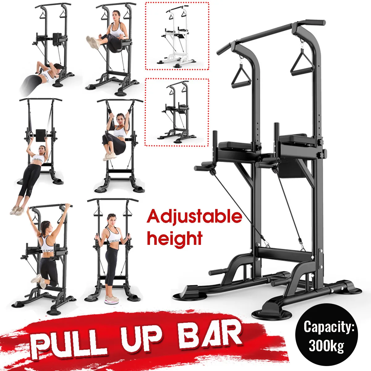 Permalink to Multifunctional Fitness Station Pull-Up Push-Up Bars Adjustable Height Gym Exercise Body Fitness Strength Training Equipment