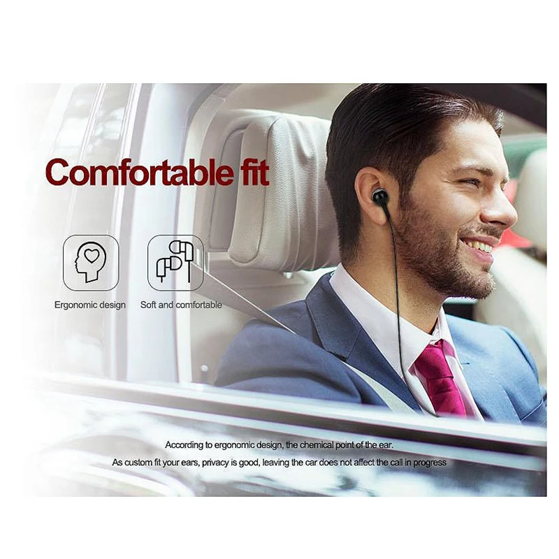 Q7 Wireless Bluetooth Earphone In Ear Wire Business Neck Clip Design