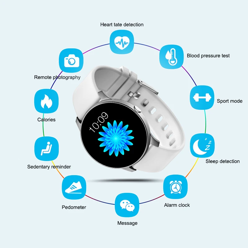 

LIGE 2020 New Full Touch Screen Smart Watch Women Multifunctional Sport Heart Rate Blood Pressure IP67 Waterproof Smartwatch+Box