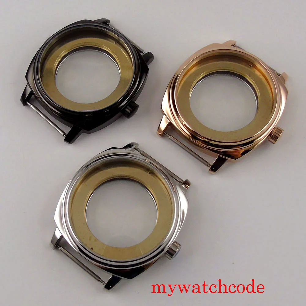 42mm Black Silver Rose Gold Plated Watch Case Fit Miyota 8215 Automatic
