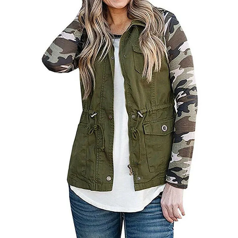 Women Army Green Cargo Vest With 