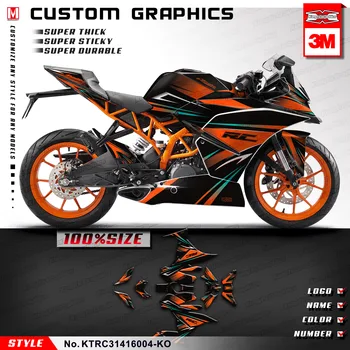 

KUNGFU GRAPHICS Custom Decals Stickers Kit Full Vinyl Wrap for KTM RC 250 390 RC250 RC390 2014 2015 2016 Orange
