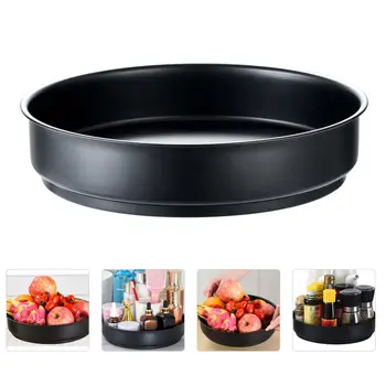 

1pc Stainless Steel Rotating Storage Tray Fruit Plate Desktop Holder Storage Tray for Sundry Home Kitchen