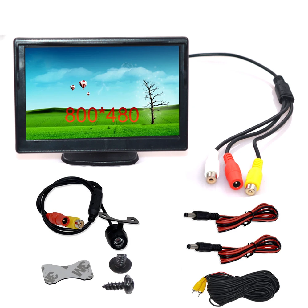 

5 inch Car Rear View Monitoring Reversing LCD TFT Display with Night Vision Backup Rearview Camera with Monitor for Vehicle