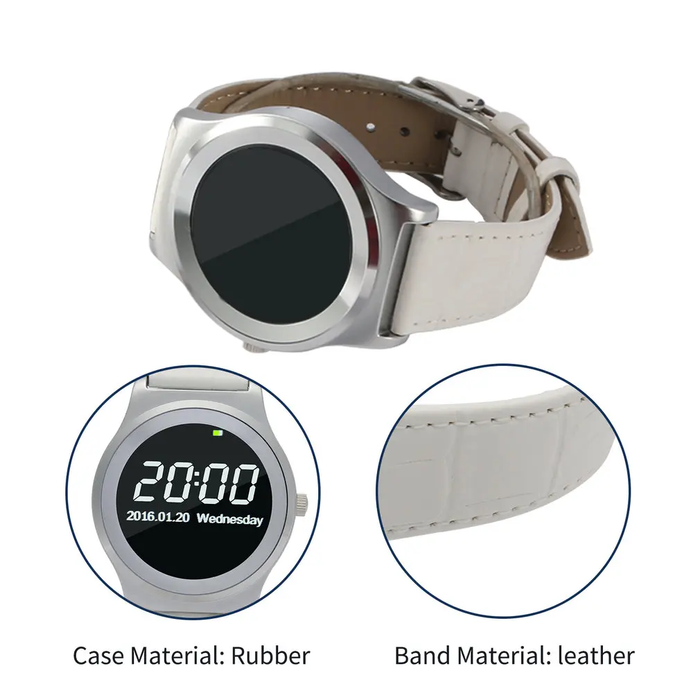 Silver 4.0 Smart Watch 1.3 inch Screen Heart Rate Monitor Pedometer Music for iOS Android SmartWatch