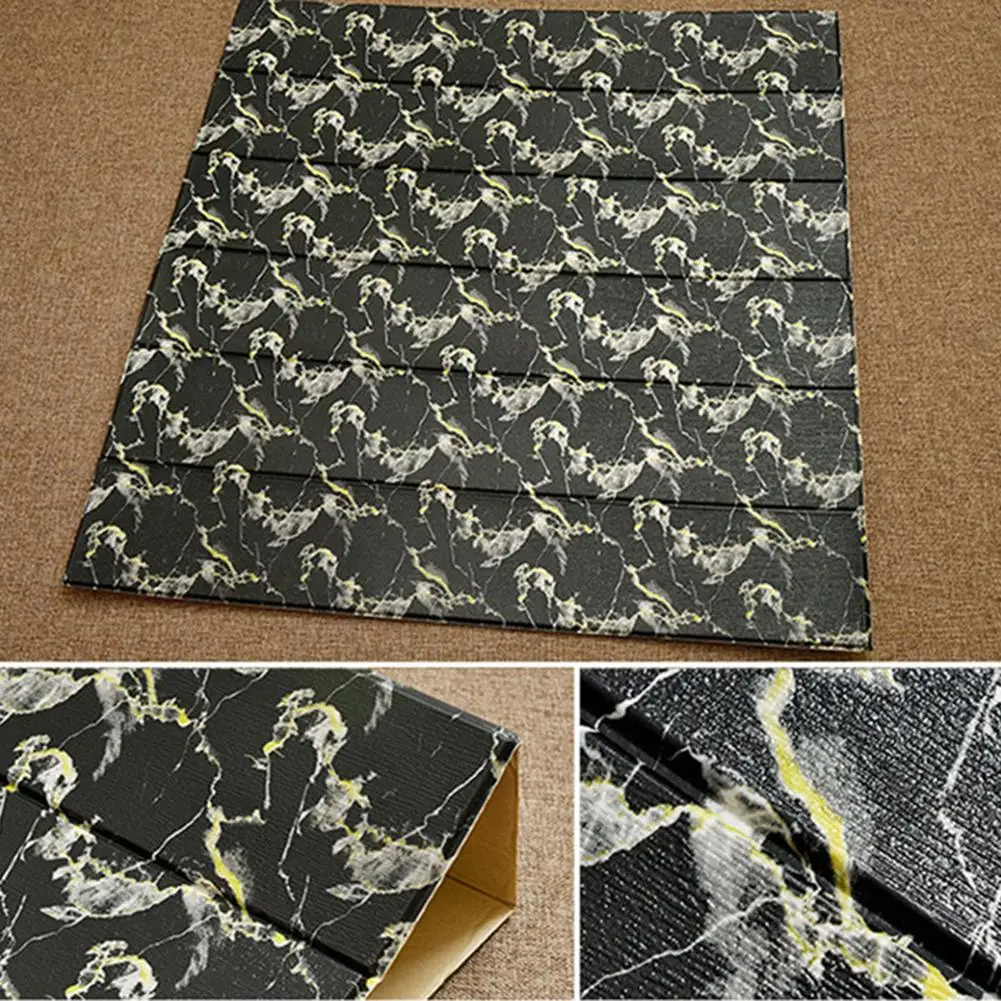 

70 * 70CM 3D Self-Adhesive Wall Stickers Waterproof Foam Wallpaper Living Room Background Decoration