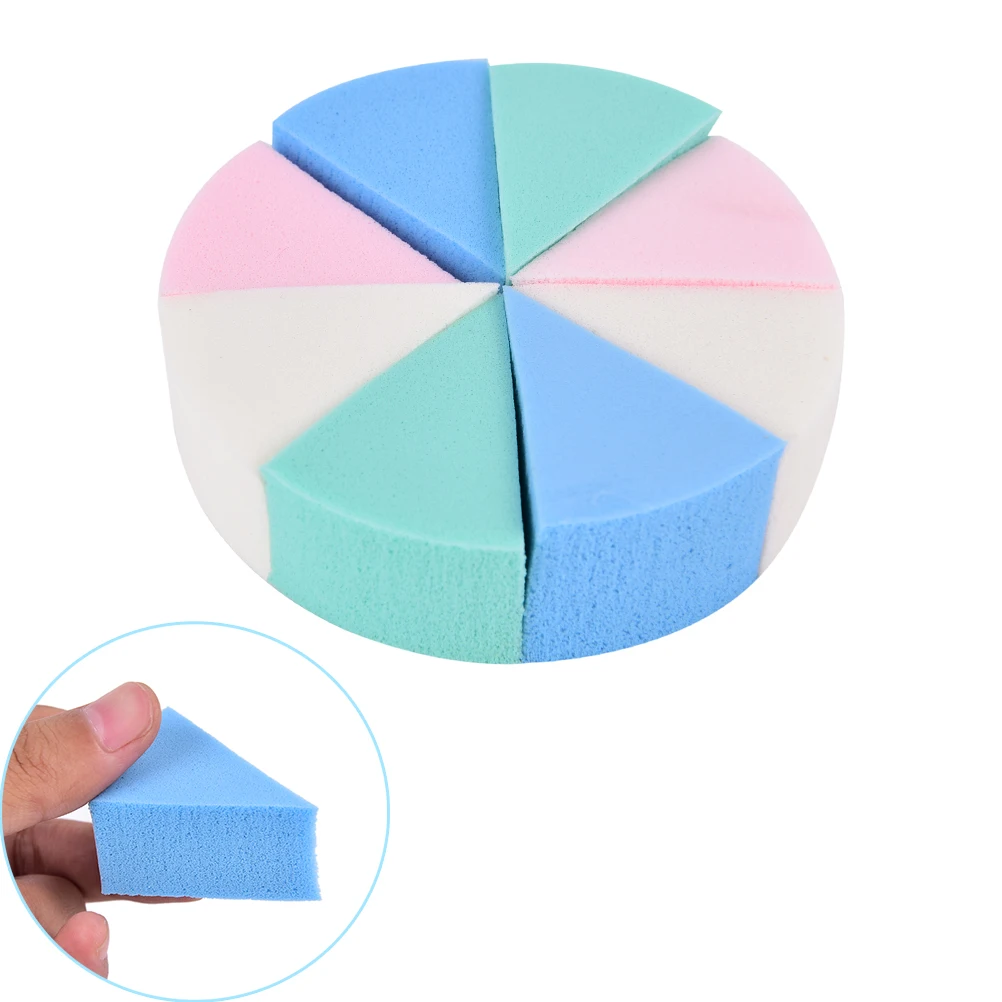

8pcs Candy Color Triangle Shaped Soft Magic Face Cleaning Cosmetic Puff Cleansing Wash Face Makeup Foundation Sponge