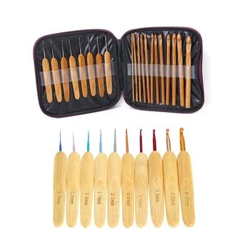 

20Pcs Bamboo Crochet Hooks Knitting Needles Set with Case & 10 pcs Multicolor Knitting Needles Crochet Hooks Set