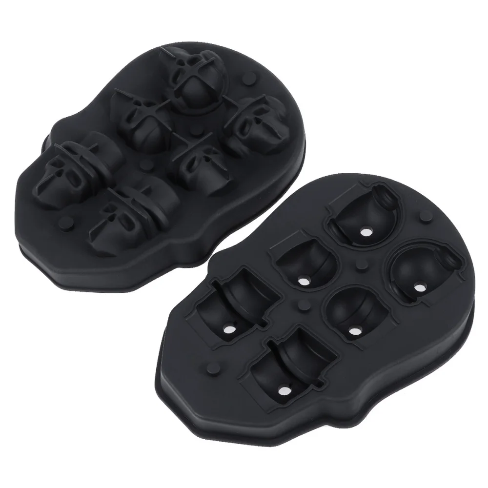 3D Skull Head Ice Mold Silicone Cube Tray Horror Funny Cake Baking for Whiskey Cocktails Party (Black) |