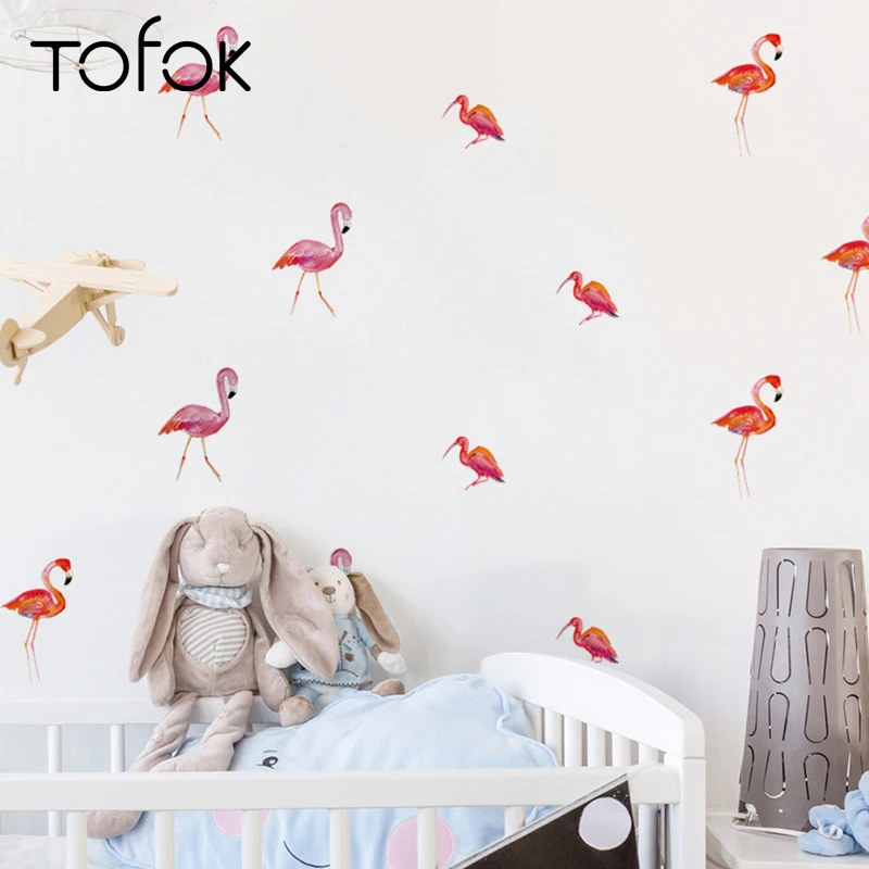 Tofok 24 шт. наклейки на стену с фламинго креативные домашний декор для гостиной