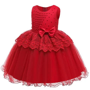 

2019 Baby Children Christmas Performance Dress Flower Girls Wedding Birthday Party Dress Princess Dress For Big Bow Lace Tutu