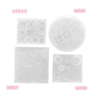 

Gear Shape Charms Craft DIY Transparent UV Resin Liquid Silicone Combination Molds For Necklace Earring Making Jewelry