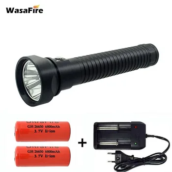 

Professional Waterproof 4 Modes Diving Flashlight XML L2 Led Dive Lantern Underwater Scuba Torch with 26650 Battery+Charger