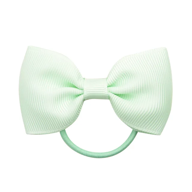 1Pcs Novelty Small Mini Solid Baby Elastic Rubber band Head rope Ribbow Bow Tie For Girls Headwear Hair Accessories 19