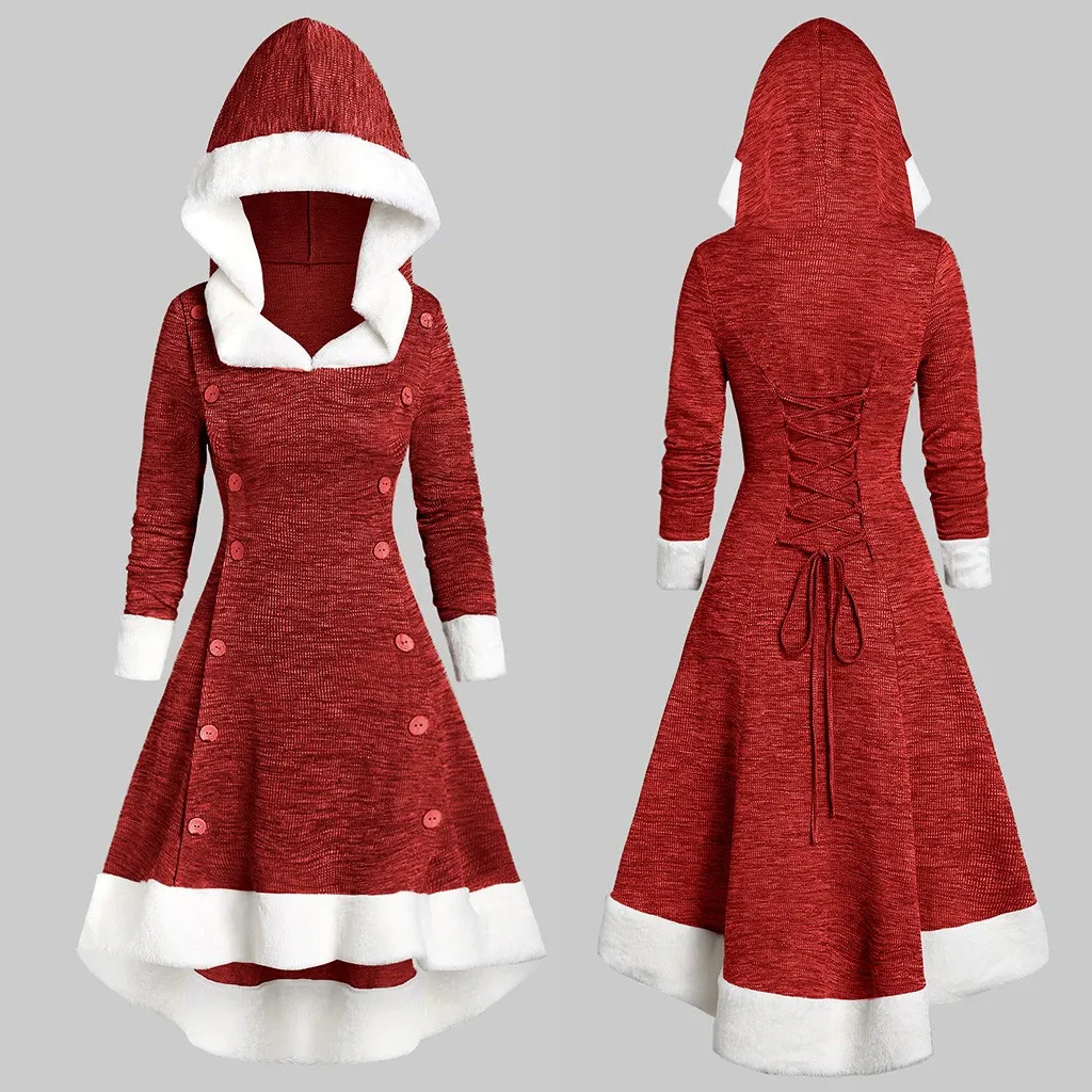 Robe hiver femme, женское платье с длинным рукавом, винтажное, на бретельках, на пуговицах, высокая низкая, миди, зимнее платье, vestidos ropa mujer