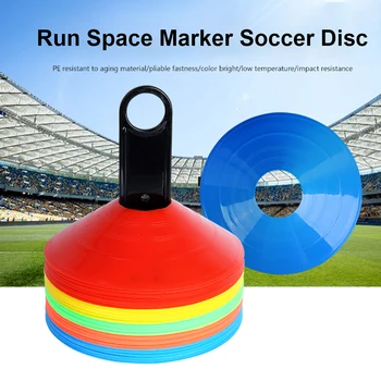 

50pcs Hockey Stackable Space Marker Colorful Cross Track Cone Shape Speed Training Soccer Disc Outdoor Sports Sign Shuttle Run