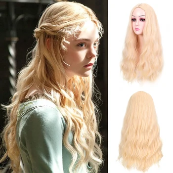 

MUMUPI Blonde Long Water Wave Hairstyle Wigs for Women Synthetic Hair High Temperature Fiber Average Size