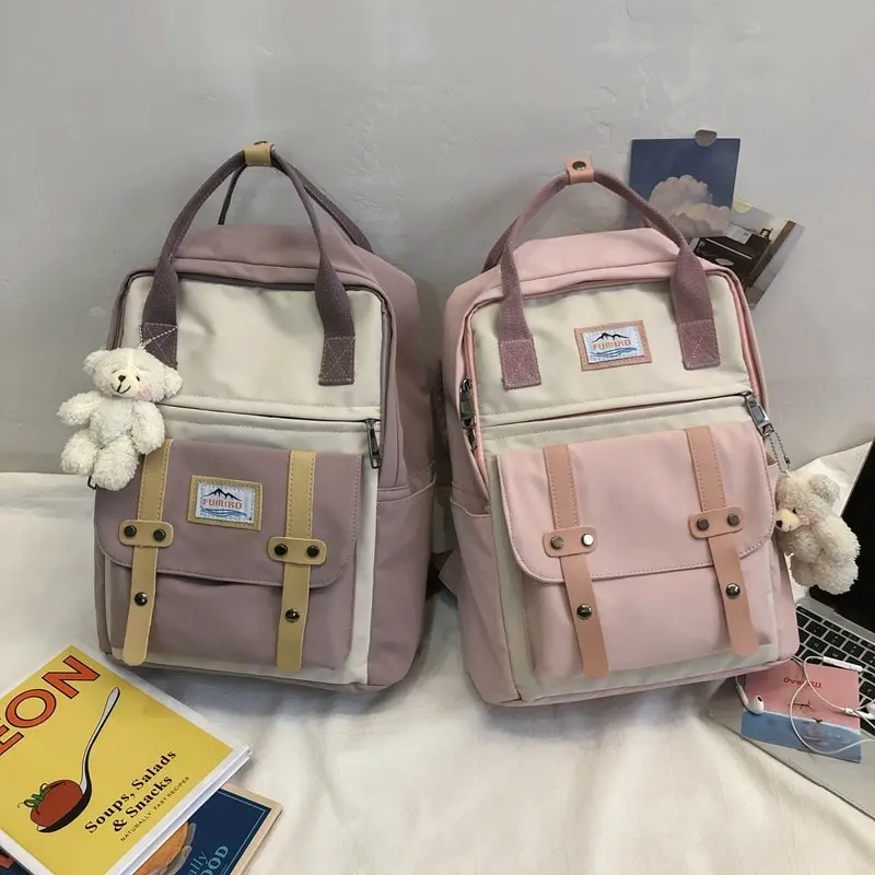 School Backpack Rucksack Laptop Travel-Bags Japan Women Panelled Large-Capacity Girls