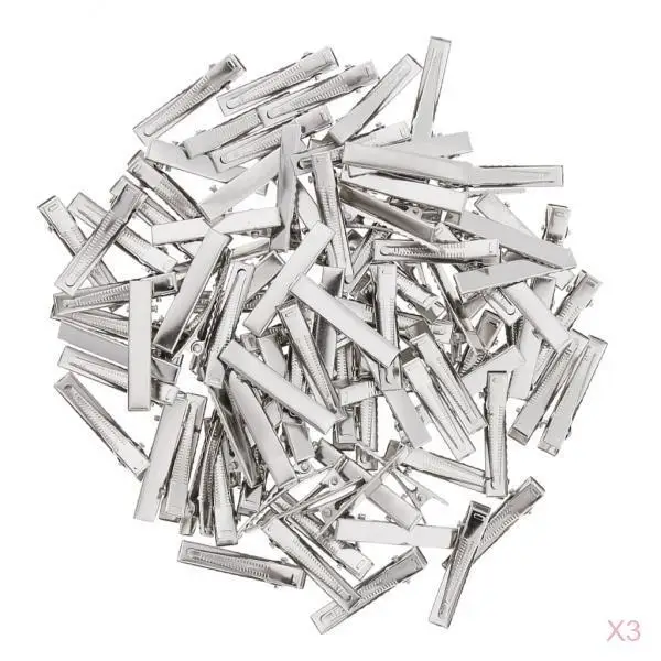 300 Pieces Single Prong 6x45mm Alligator Hair Clips Pins With Teeth DIY