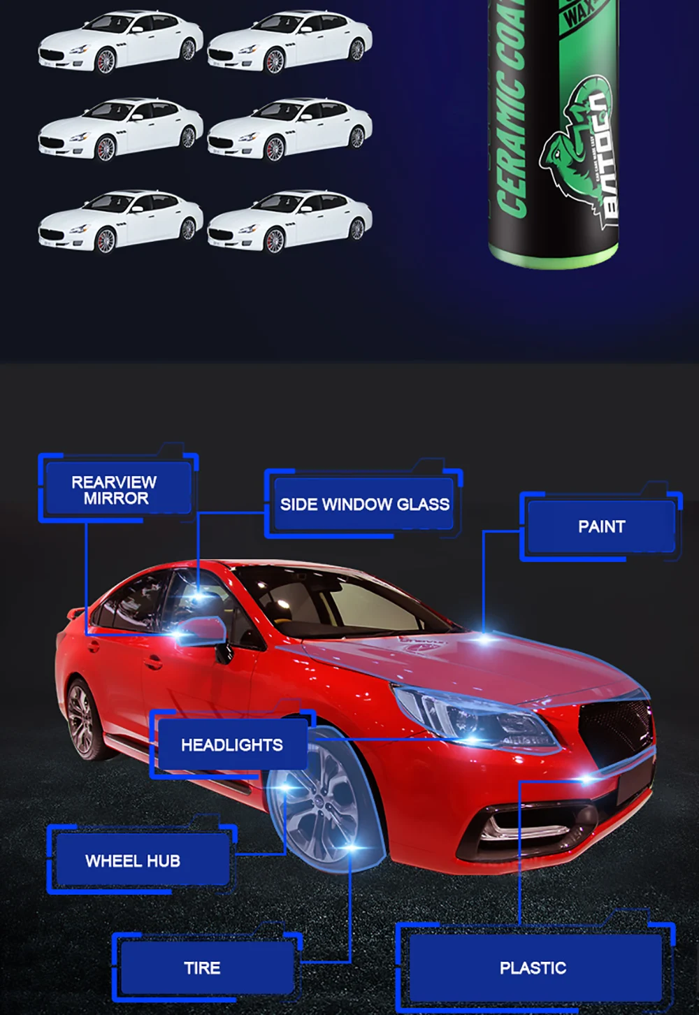 car wax 250ml 9H Ceramic Car Coating Wax Nano Spray Top Coat Wax Polish Polymer Paint Wax Sealant Polishing Liquid Wax 8.45oz best wax for black cars