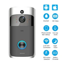 Sonnette vidéo sans fil, sonnette vidéo intelligente WiFi, sonnette électronique avec caméra HD 720p
