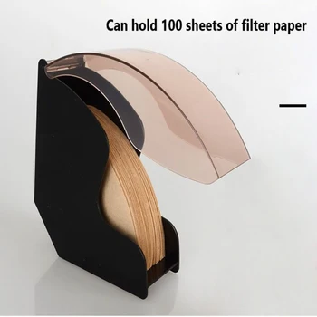 

Large Coffee Filter Paper Holder with Acrylic Cover - Coffee Filters Dispenser Rack Shelf Storage, Barista Coffee Tools