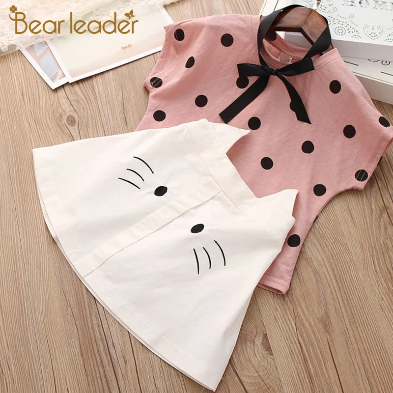Bear Leader Girls Summer Outfits, Flower Design Short Sleeve T-shirt + Double Pocket Pants, 2-Piece Set for Ages 2-6 image 5