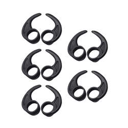 Universal Earbuds Set with Earhooks and Eartips - 5 Pairs - Large (Black)