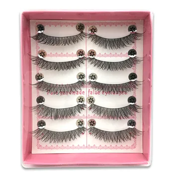 

New Style 5 Pairs Handmade Weaving Cross False Eyelashes Natural Thick Comfortable Soft Cross 3D Mink Eyelashes